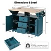 Coolbibila-55''Large Kitchen Island With 2 Drop Leaf, Rolling Kitchen Cart On 5 Wheels, Folding Storage Dining Table With Spice&Towel Rack - 4 of 4