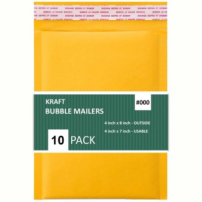 Lite " Kraft Bubble Mailers Padded Envelopes Bags 300 #000 4X8 " Bubble 