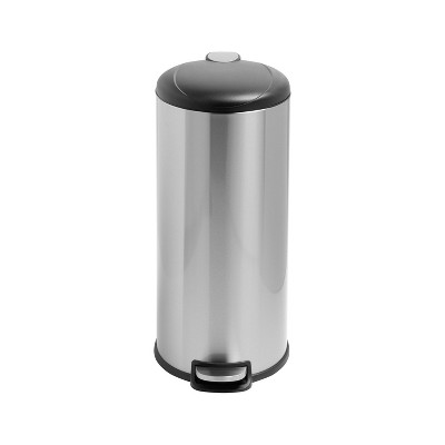 Honey-Can-Do 30L Soft Close Round Stainless Steel Trash Can