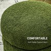 Round Ottoman, Upholstered Foot Stool, Teddy Fleece Fabric for Living Room, Entryway - 4 of 4