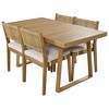 Nestfair 5pc Acacia Wood Patio Outdoor Dining Set with Cushion Beige - 3 of 4
