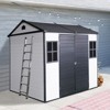 NicBex Resin Outdoor Storage Shed with Lockable Doors,2 Windows and Floor Base for Backyard Garden,Patio - 2 of 4