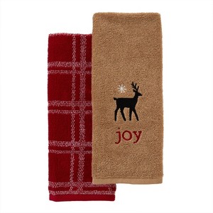 2pc Cozy Home Hand Towel Set Taupe - SKL Home - 1 of 4