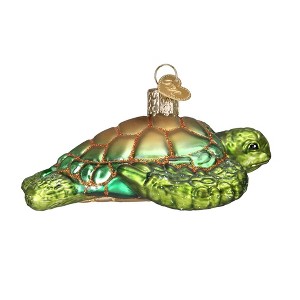 Old World Christmas Glass Blown Ornament, Green Sea Turtle - 1 of 3