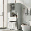CAVINAS Modern Matte Finish Bathroom Storage Cabinet with 1 Door,1 Drawer,1 OpenShelf&Tilt-Out Laundry Hamper,Freestanding Cabinet for Bathroom - 2 of 4
