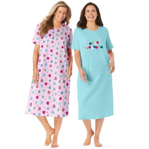 Dreams & Co. 2-Pack Long Sleepshirts - 1 of 4