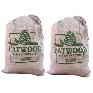 Betterwood Fatwood 10lb Firestarter Burlap Bag (2 Pack) for Campfire, BBQ, or Pellet Stove; Non-Toxic and Water Resistant; Safe and Easy Set- Up - 1 of 4