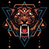 Men's Design By Humans Saber tooth sacred geometry By SyndicateStudio T-Shirt - 2 of 4