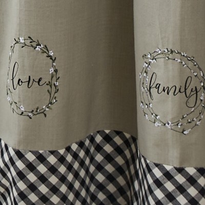 Bouquet of Grace Embroidered Fabric Shower Curtain