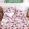 Christmas Bed Sheets King, Soft Brushed Microfiber Bed Sheet Set, 16" Deep Pocket Fitted Sheet, Flat Sheet & 2 Pillowcase Winter Holiday Sheets Set - 4 of 4