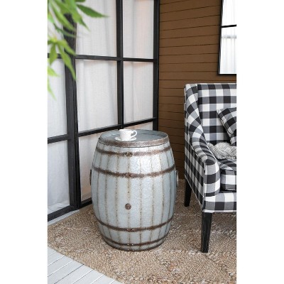 NicBex Outdoor End Table Modern Drum Outdoor Coffee Table Outdoor Side Table, Drum Patio Table Small Table for Backyard, Balcony, Porch