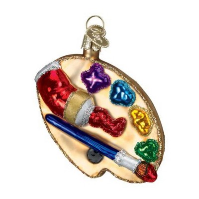Colorful Glass Artist's Palette Christmas Ornament
