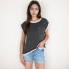 Anna-Kaci Women's Sleeveless Striped Knit Top with Contrast Trim and Chest Pocket Detail - 2 of 4