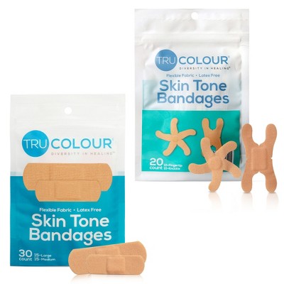 Tru-colour Beige Fabric Adhesive Bandage Sterile Assorted Sizes 100 Per ...