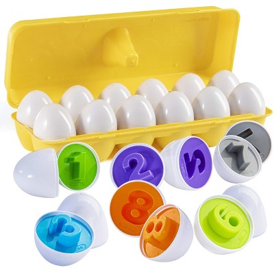 Image of PREXTEX Find and Match Number Matching Easter Eggs with Yellow Holder