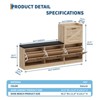 Shoe Storage Bench, Wooden Entryway Bench with 4 Drawers & Padded Seat, Narrow Hidden Shoe Organizer for Hallway Foyer Bedroom Living Room - 3 of 4