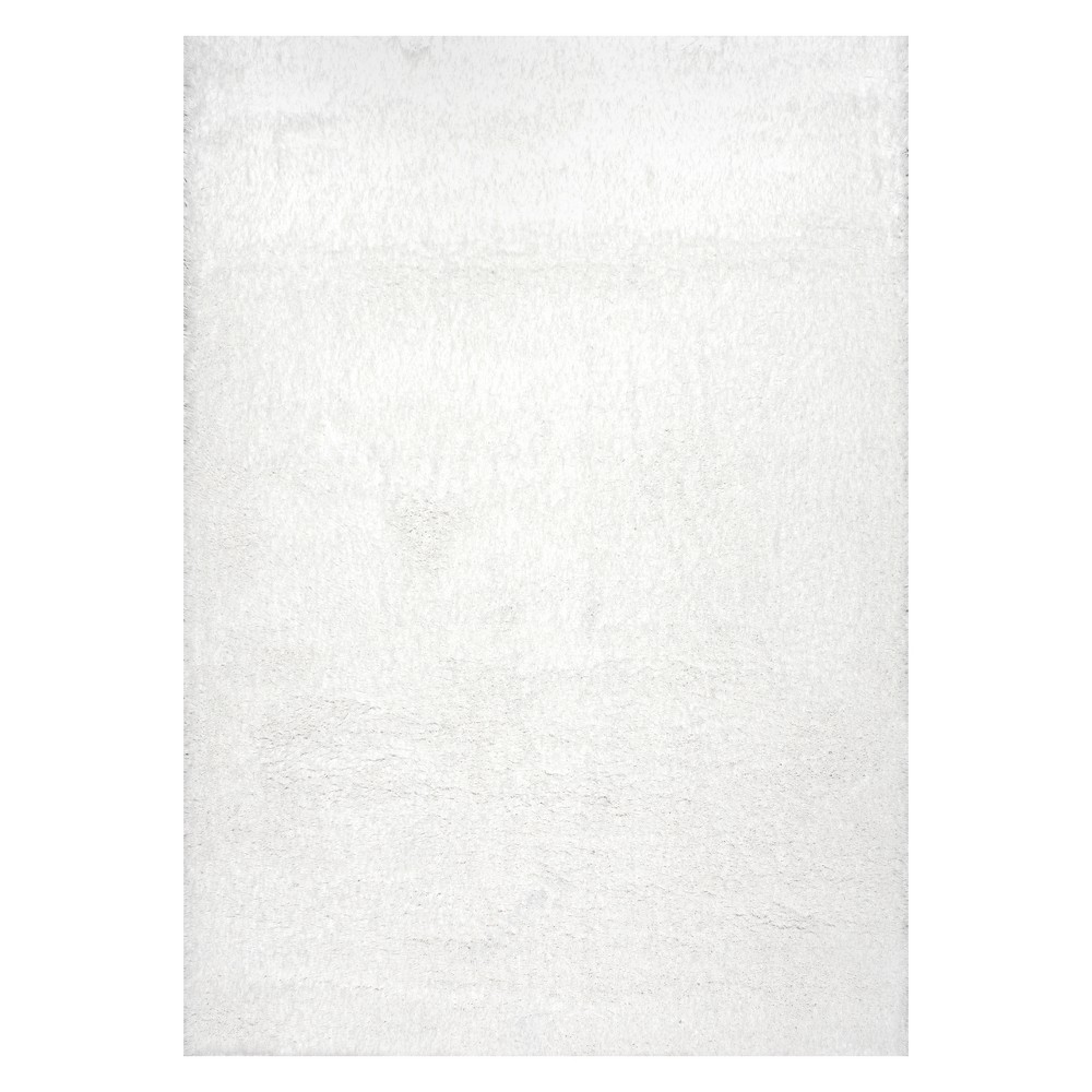 White Solid Loomed Area Rug 5'x8' - nuLOOM