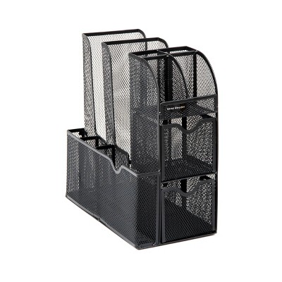 Black Metal 11-Compartment Coffee and Condiment Organizer