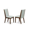 East West Furniture LAP8T05 LANCY Parson Chair with ANTIQUE WALNUT Leg and GREY FABRIC COLOR - Set of 2 - 2 of 4