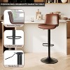 Modern Bar Stools Set Adjustable Swivel Bar Chairs with Back PU Leather for Bar, Dining Room Counter Home Kitchen Barstools - 4 of 4