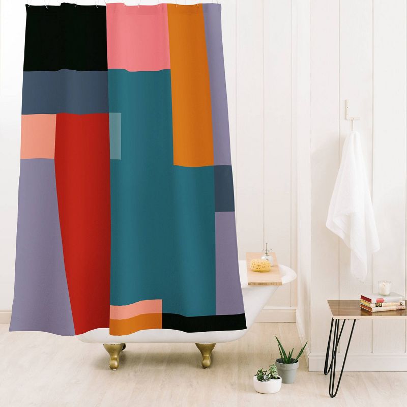 Deny Designs Gaite Geometric Abstract Shower Curtain, 3 of 5