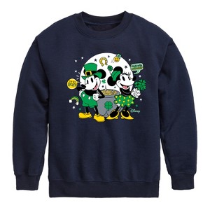 Boys' - Disney - Mickey And Minnie Pot Of Gold Graphic Long Sleeve Fleece Sweatshirt - 1 of 4