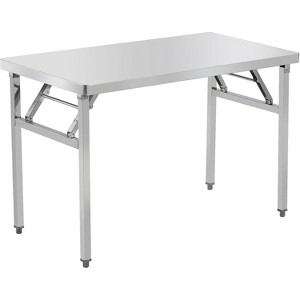 Worktable Workstation, Stainless Steel Prep Table Folding Table with Metal Adjusting Foot - 1 of 4