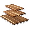MegaChef 3 Piece 7 Inch, 10 Inch, and 17 Inch Acacia Wood Cutting Board Set with Juice Grooves - 2 of 4