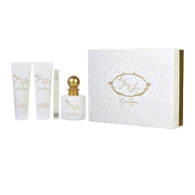 Fancy Love by Jessica Simpson for Women - 4 Pc Gift Set 3.4oz EDP Spray, 0.34oz EDP Mini Spray, 3oz Body Lotion, 3oz Bath and Shower Gel