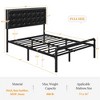 Yaheetech Metal Platform Bed Frame with Square Tufted Faux Leather Upholstered Headboard - 4 of 4