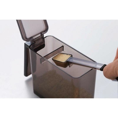 Large Black Plastic Spice Jar with Flip Top Lid