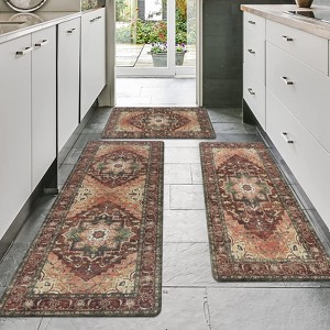 BAGOKIE 3 Pieces Anti Fatigue Kitchen Mats Non-Slip Kitchen Rug Set - 1 of 4