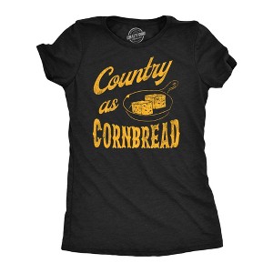 Womens Funny T Shirts Country As Cornbread Sarcastic Southern Graphic Tee For Ladies - Crazy Dog Women's T Shirt - 1 of 4