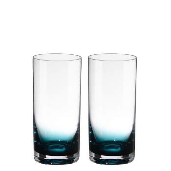 NutriChef 2 Pcs. of Highball Drinking Glass - Heavy Base and Tall Glass Tumbler for Water, Wine, Beer, Cocktails, Whiskey, Juice, Bars