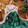 Heated Blanket Electric Queen, Heating Queen with 10 Heats Levels/8 Hours Auto Off, Green Plaid Flannel Blanket Winter Warmer for Adults - 2 of 4