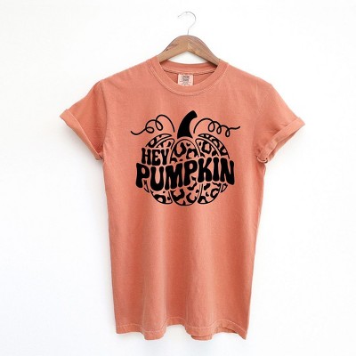 Simply Sage Market Women's Leopard Hey Pumpkin Short Sleeve Garment Dyed Tee