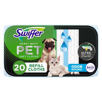 Swiffer Sweeper Pet Heavy Duty Multi-Surface Wet Cloth Refills for Floor Mopping and Cleaning - Fresh scent - 20ct