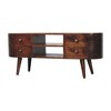 43" Solid Mango Wood TV Stand California Rounded Entertainment Unit with 4 Drawers, Nordic Legs, and Rounded Edges for Living Room and Bedroom - 3 of 4
