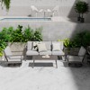 HAPPATIO Patio Outdoor Furniture Set,4 Piece Aluminum Patio Conversation Set with Coffee Table, Swivel Chairs and 3-Seat Sofa for Yard Deck Poolside - 2 of 4