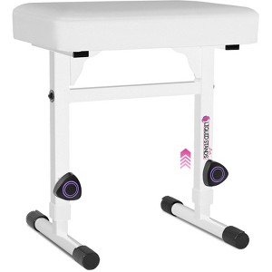 Liquid Stands Adjustable Piano Bench White – Music Keyboard Bench Seat - Padded Cushion for Musicians Piano Stool Chair (PU Leather) - 1 of 4