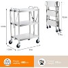Portable Folding Service Cart 3-Tier 400 LBS With Wheel Lockable 25"Dx15.8"Wx37.8"H - 2 of 4