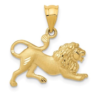 Black Bow Jewelry 14k Yellow Gold Satin Lion Pendant - 1 of 4