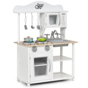 Yinvani Wooden Pretend Play Kitchen Set for Kids with Accessories and Sink - 1 of 4