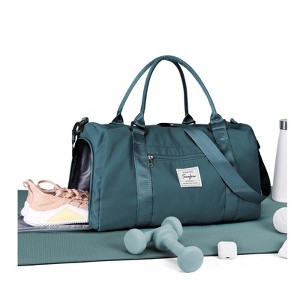 Generic Gym Bags Womens Mens with Shoes Compartment and Wet Pocket Travel Duffel Bag - 1 of 4