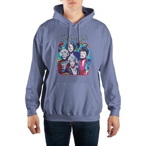 Mens Blue Golden GIrls TV Sitcom Series Graphic Hooded Sweatshirt - 1 of 2