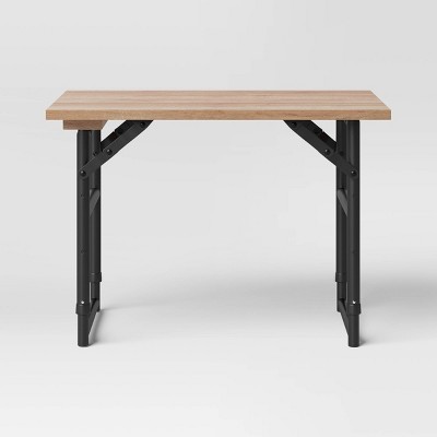 Adjustable Height Folding Dorm Table Brown - Room Essentials™