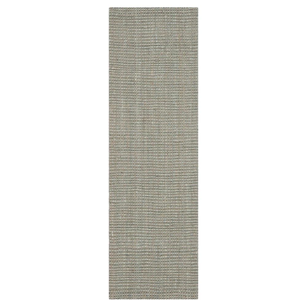 Gray Solid Loomed Runner 2'3inx13' - Safavieh