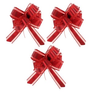 Unique Bargains Matte Bows for Gift Wrapping Christmas Decorative 47.24"x1.97" 3Pcs - 1 of 4