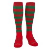 MK Socks Baseball Softball Candy Cane Stripes Christmas Knee high Socks - Red Green - 2 of 2