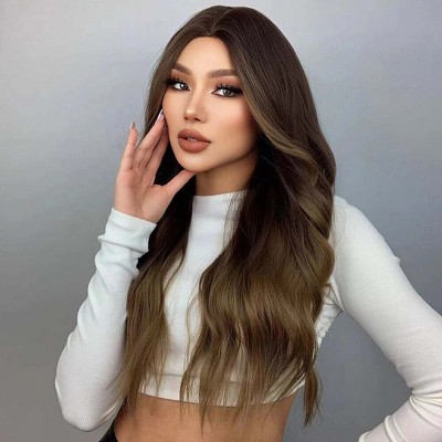 Jessie's Wig 26 Inch Wave Wigs Synthetic Hair Highlight Blonde With Dark Roots 1 Pc/Pack